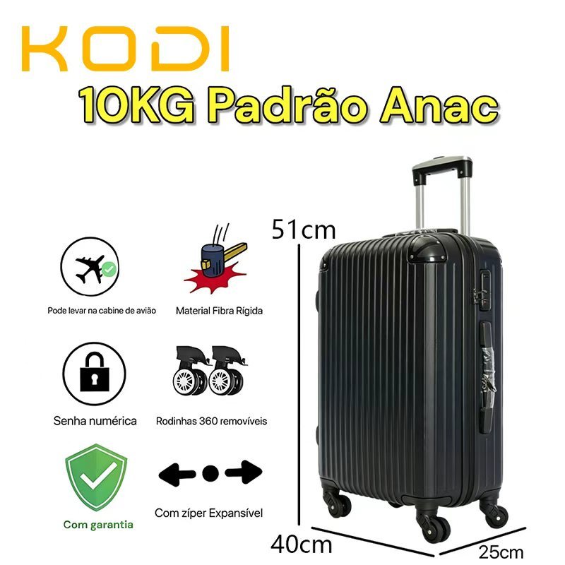 Malas De Viagem Rodinhas 360 Senha Mala Viagem Bordo Abs 9kg-10kg Rodinhas 360 Design Premium -2401