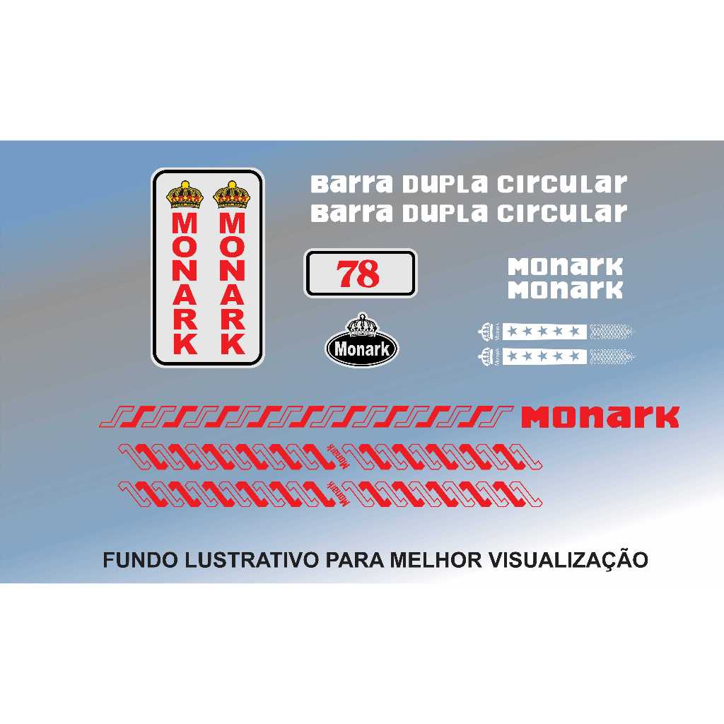 Adesivos Bicicleta Monark Barra Dupla Circular 1978
