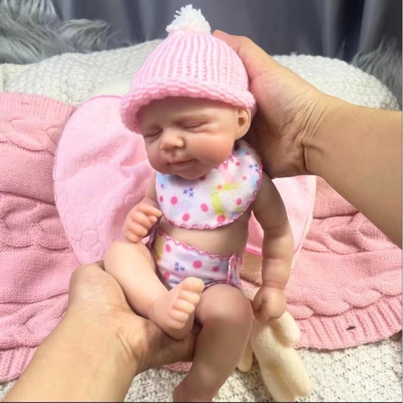 Bebê Reborn 100% Silicone sólido 35 cm 1.5 kg chupa chupeta de verdade tem linguinha