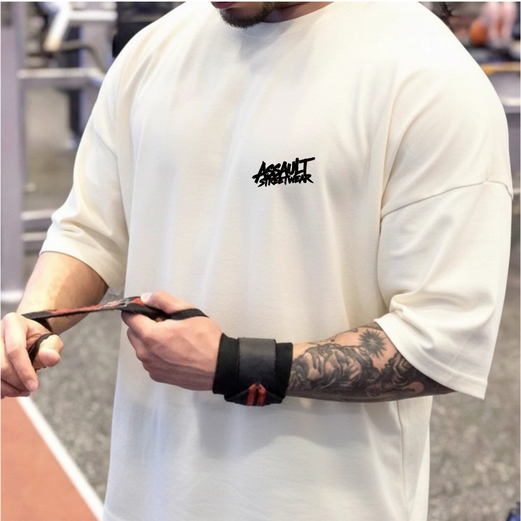 Camiseta Oversized Assalt Streetwear Estampada Moda Urbana Estilo Rua Camisa Larga Manga Curta Jovem