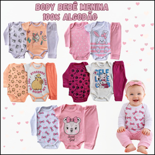 Body de bebê menina sortido conjunto para bebê roupa de bebê tamanho RN ao GG em Oferta na Shopee