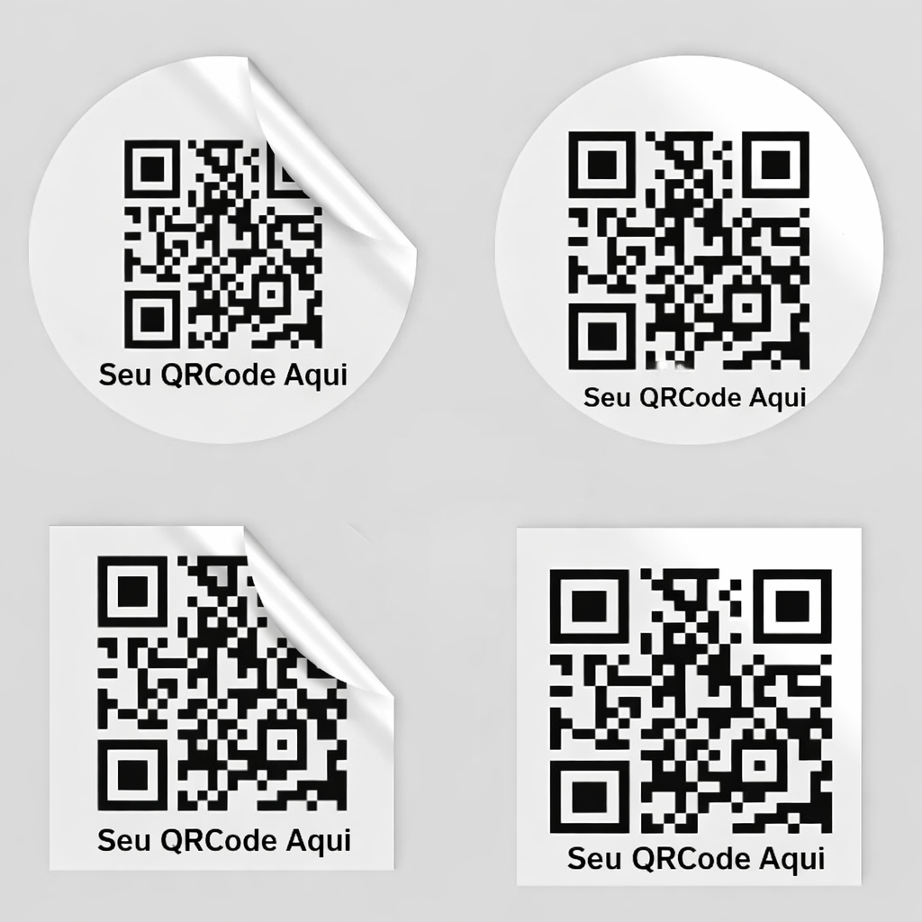 100 Etiquetas Adesivas QR Code Personalizado com Logo 4x4 Marca Empresa Embalagens Produtos Redes Sociais Cardapio PIX em Oferta na Shopee