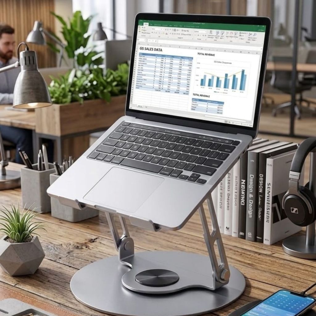 Suporte de Metal Ajustável Para Notebook Tablet Giratória de 360° — imagem 2 de 2