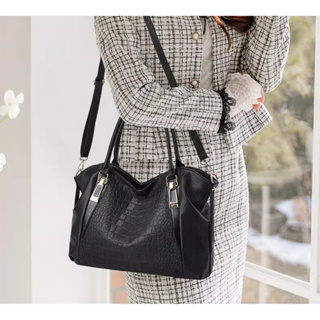 Kit de 2 Bolsas Tote Patchwork Com Textura De Crocodilo Bolsa Grande Feminina De Mão Transversal Ombro TM9144 LING em Oferta na Shopee