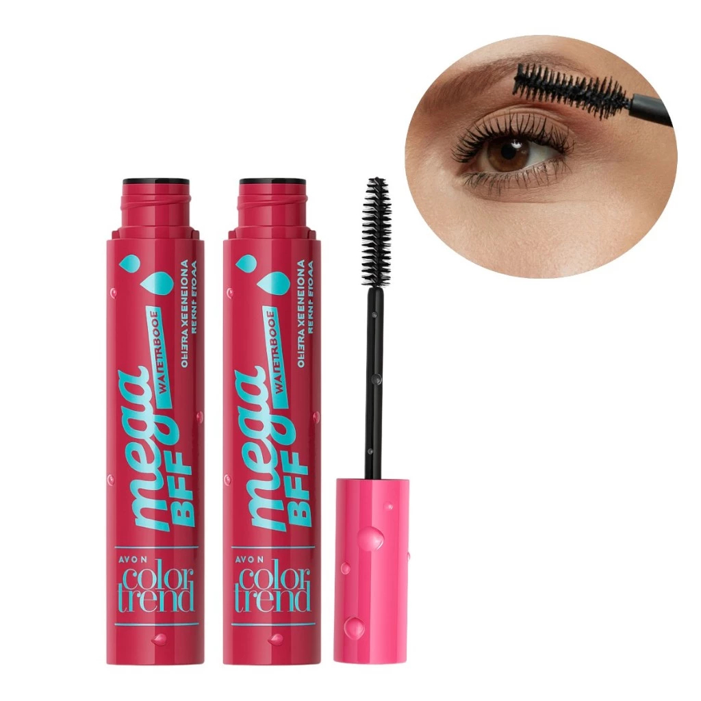 Máscara de Cílios Avon A Prova D'agua Mega BFF Volume - Color Trend 7ml Preto em Oferta na Shopee