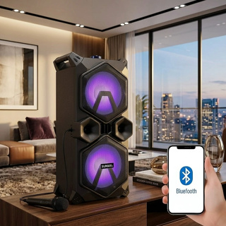 Mega Caixa Som Amplificada Sumay Taurus 220W Rms Potente Passa Pasta Microfone C/fio em Oferta na Shopee