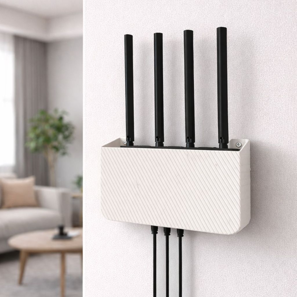 Suporte Universal de Parede para Roteador Modem Organize e Esconda O roteador e  os Cabos com Instalação Fácil