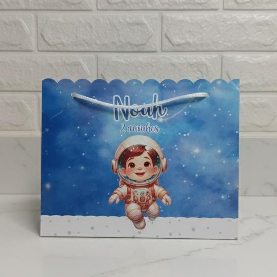 Sacolinha Astronauta | Lembrancinha Personalizada | Aniversário | Festa Infantil  |  Pegue e monte