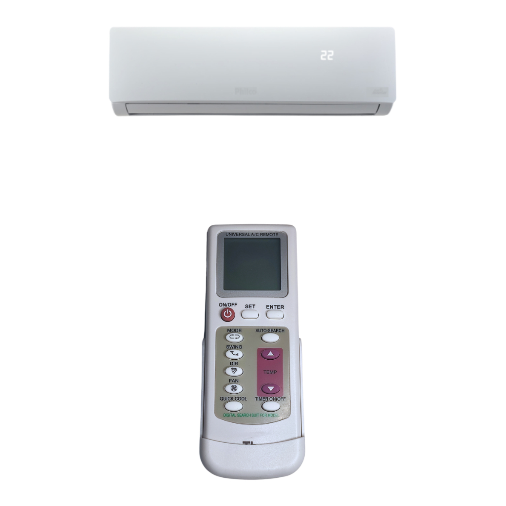 Controle Remoto Universal Ar Condicionado Kt-109 Ii Branco Com Suporte Para Parede