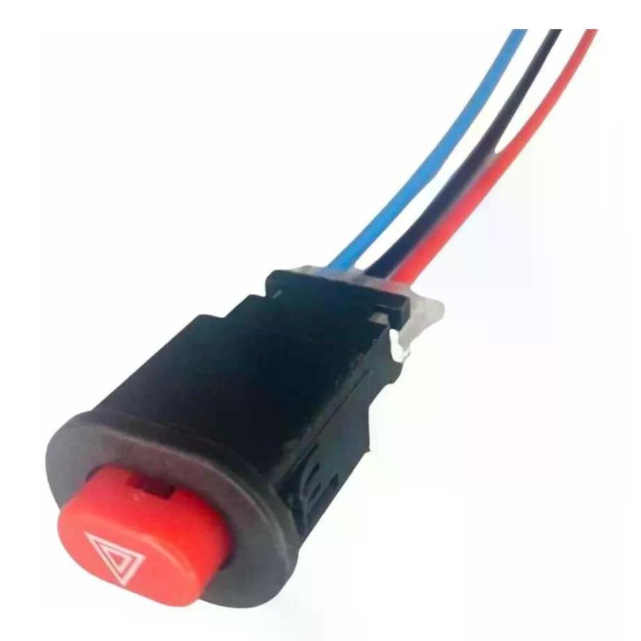 Botão Interruptor Auxiliar Pisca Alerta Moto Ou Carro 3 Fios
