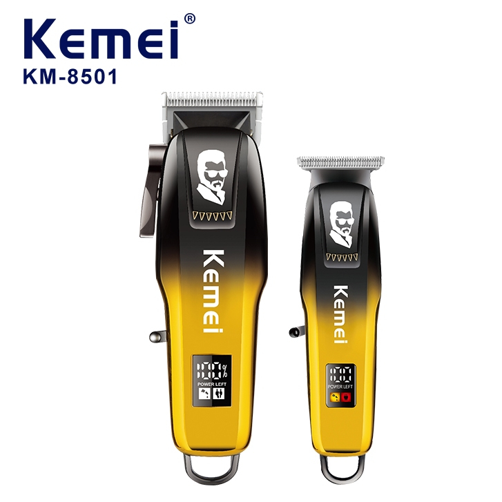 Kit Kemei Completo de Máquinas de Corte e Acabamento Desempenho Profissional e Recarregável KM-8501