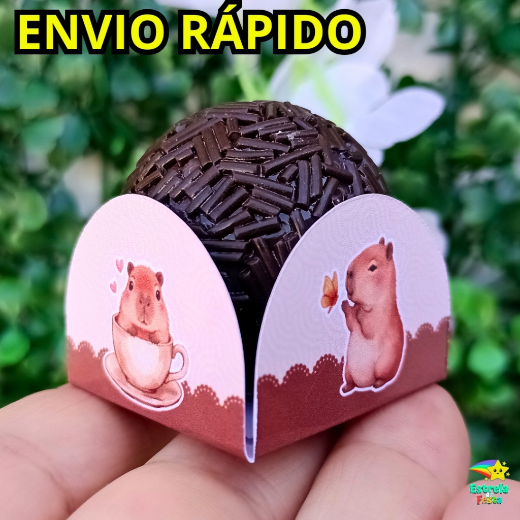 CAPIVARA forminha de doce brigadeiro • kit festa decoração aniversário lembrancinha caixinha s/nome