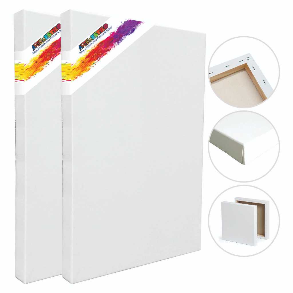 2 unidades Painel p/ Pintura Artística 60x80 cm Pronto p/ Usar Profissional e Aprendizado tela 80x60