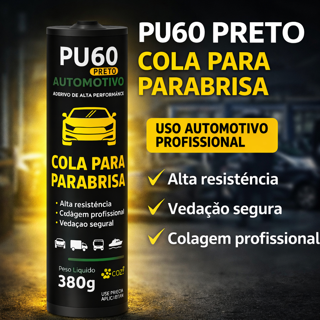 Pu60 Cola Alta Aderência Parabrisa E Vidro Automotivo