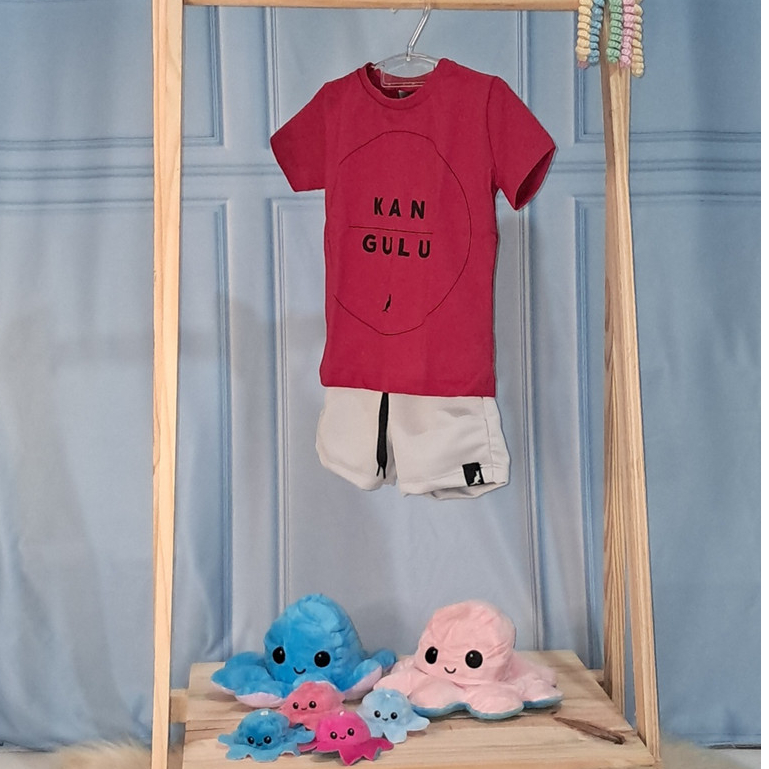 Conjunto Infantil Menino Verão Círculo Kangulu - Tamanhos 1 e 2 - Camiseta Algodão + Short Confortável