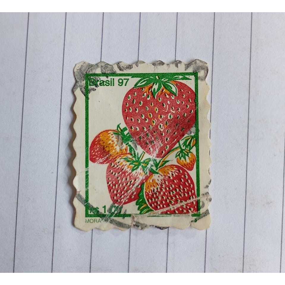 Selo Postal do Brasil – Morango – Série de Frutas (1997)
