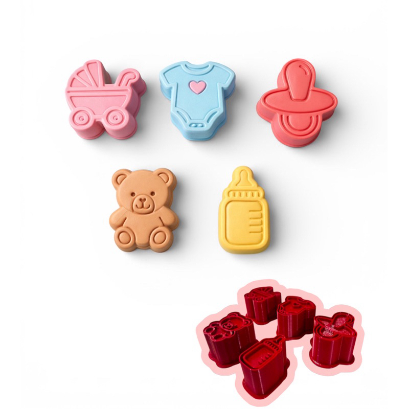 kit 5 ejetores de brigadeiros - doces - tema chá de bebê