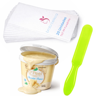 Kit Depilar em Casa Cera Depilatória Dpeel de Camomila 300g + 1 Espátula Plastica + Lenço TNT 20 Fls em Oferta na Shopee