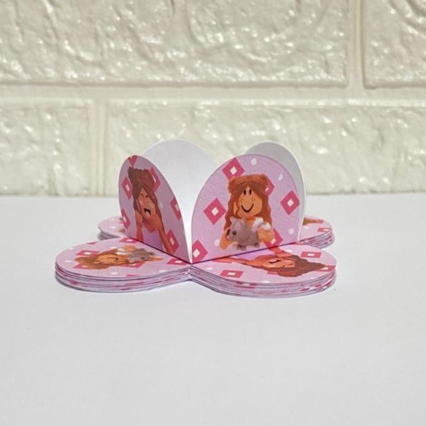 Forminha Doce Brigadeiro Roblox Menina Rosa - lembrancinha - festa - kit - Mesversario