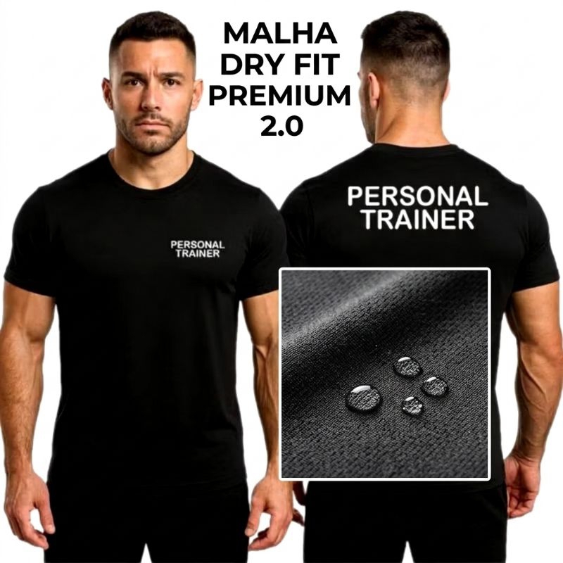Camiseta Masculina Dry Fit Personal Trainer Camisa Uniforme Professor Academia em Oferta na Shopee