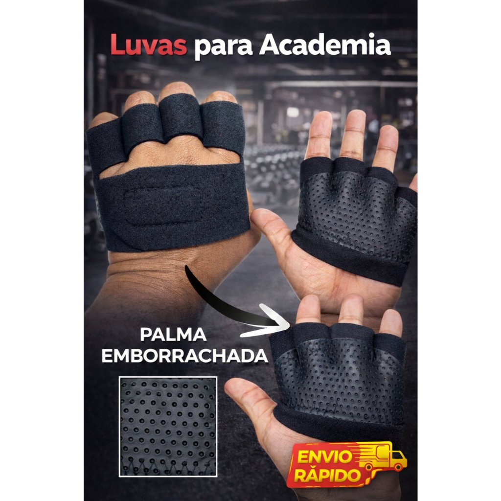 Meia Luva Academia Feminina Anticalos | Luva Fitness Antiderrapante Para Musculação e Crossfit