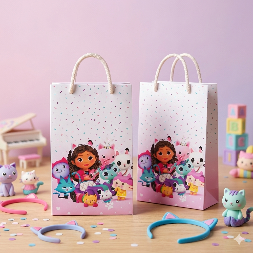 Sacolinhas Personalizadas para Festa Aniversario Lembrancinha Casa Magica da Gaby
