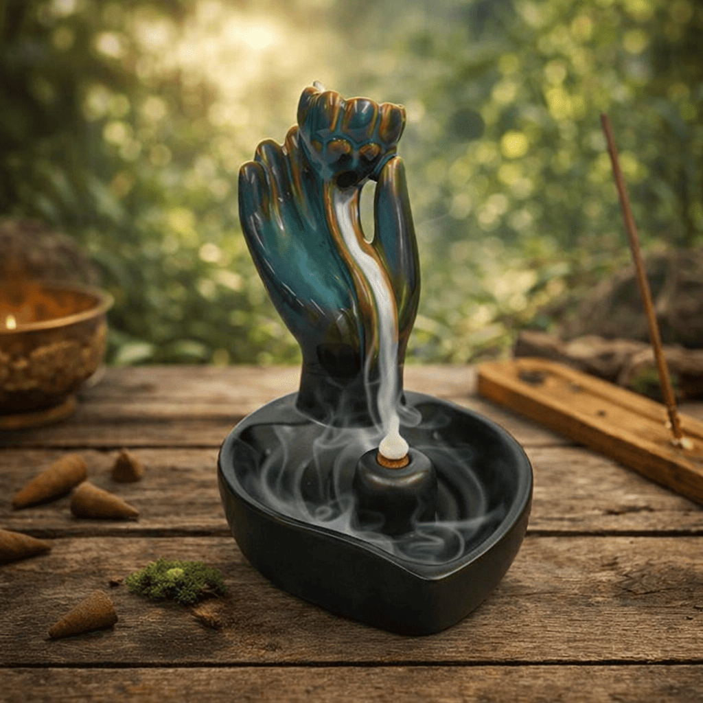 Imagem Porta Incenso Cascata em Cerâmica – Decoração Zen e Aromaterapia - 83609