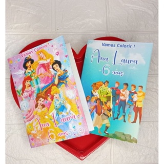 Mini Livrinhos de Colorir Princesas  e Príncipes 10x15/livros de pintura, lembrancinhas de aniversário. em Oferta na Shopee