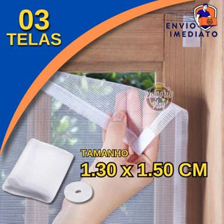 Kit 3 Tela Mosquiteira Janela Ajustável 1,30x1,50cm em Oferta na Shopee