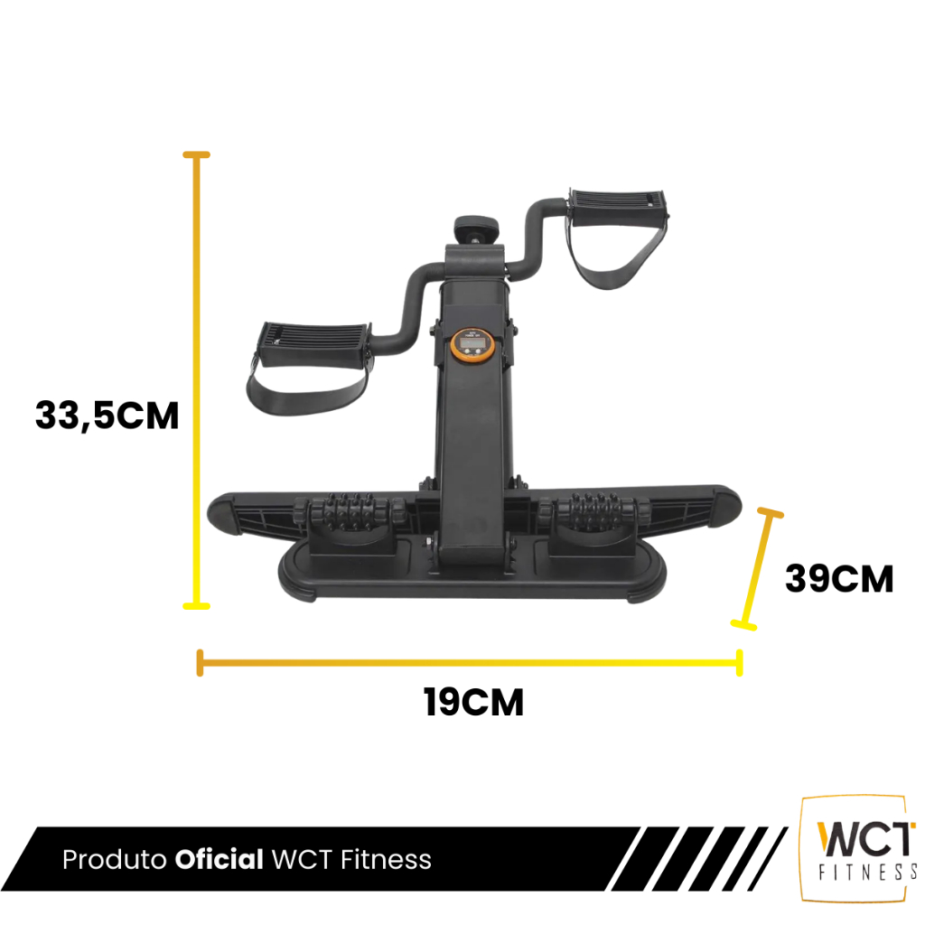 Mini Bicicleta Cicloergômetro Dobrável Com Massageador Pedalinho Fisioterapia Monitor Wct Fitness