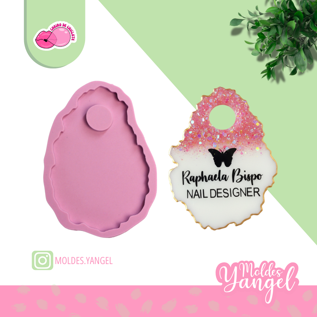 Molde Placa de Unha Maquiagem Resina Epóxi