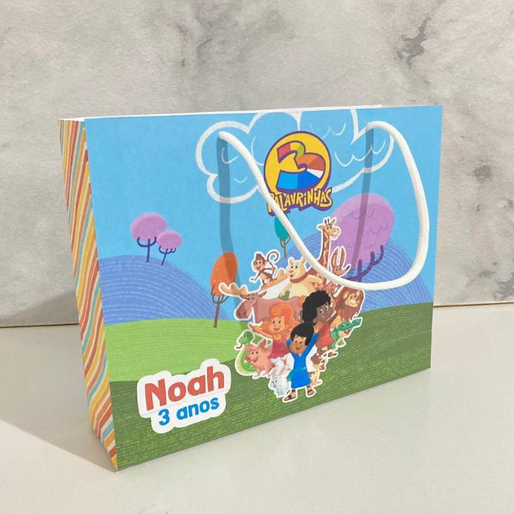 Sacolinha Personalizada 3 Palavrinhas - PEGUE E MONTE - Lembrancinhas - Aniversário - Sacola Surpresa
