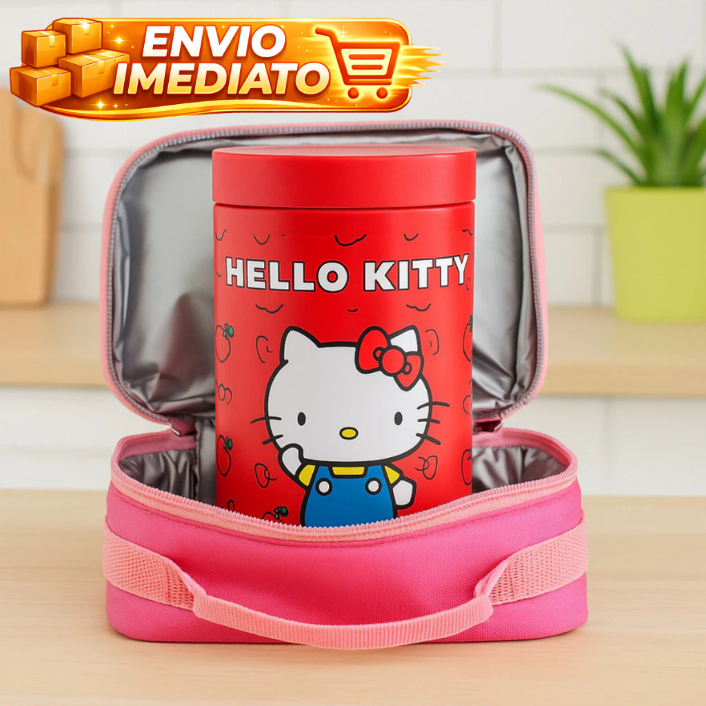 Pote Hello Kitty Decorado Lanche Escola Criança Infantil Rosa Colecionador Decoração Cozinha 1500ml em Oferta na Shopee