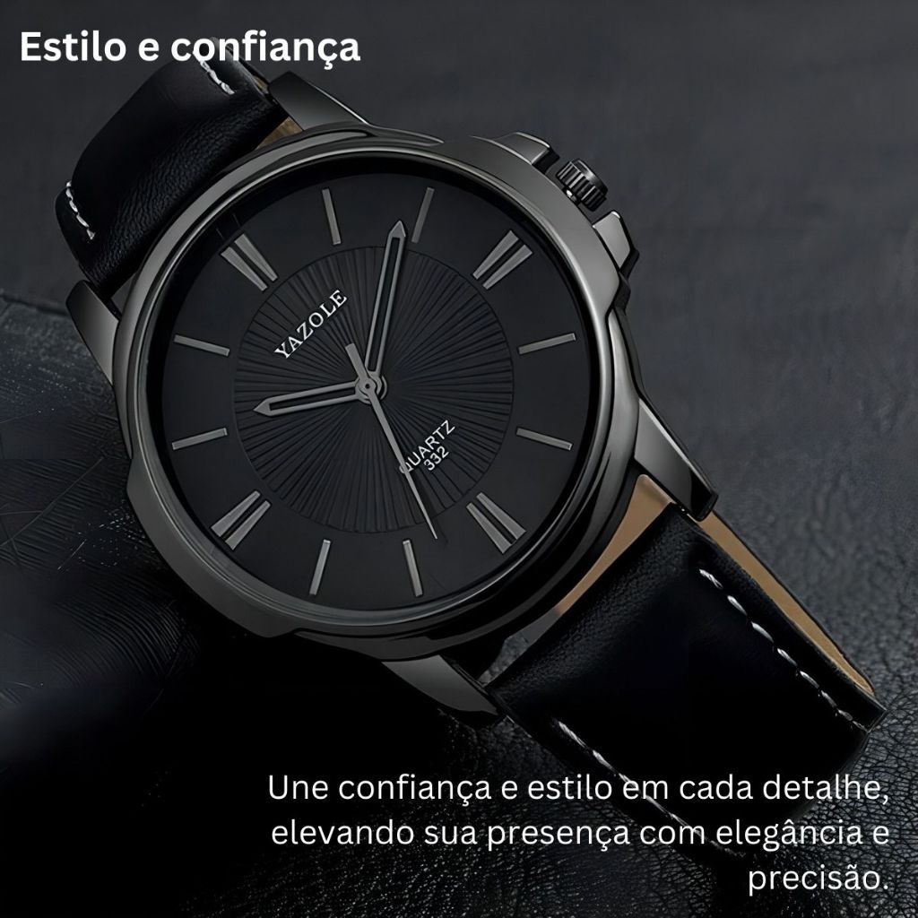 Relógio Masculino De Pulso Social Clássico Casual Original com Pulseira de Couro