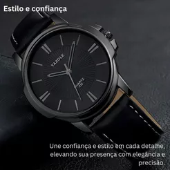 Relógio Masculino De Pulso Social Clássico Casual Original com Pulseira de Couro