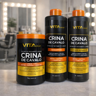 Kit Crina De Cavalo Tratamento Capilar Shampoo condicionador Creme 2 Em 1 Crescimento Força E Brilho em Oferta na Shopee