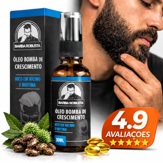 Óleo Barba com ativos de Crescimento Barba Robusta Fortalecimento e Hidratação Anti Frizz em Oferta na Shopee