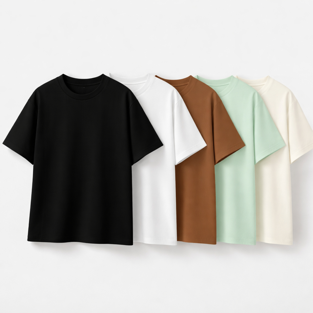 Kit 5 Camisetas Masculinas Adultas | Algodão Peruano Premium em Oferta na Shopee