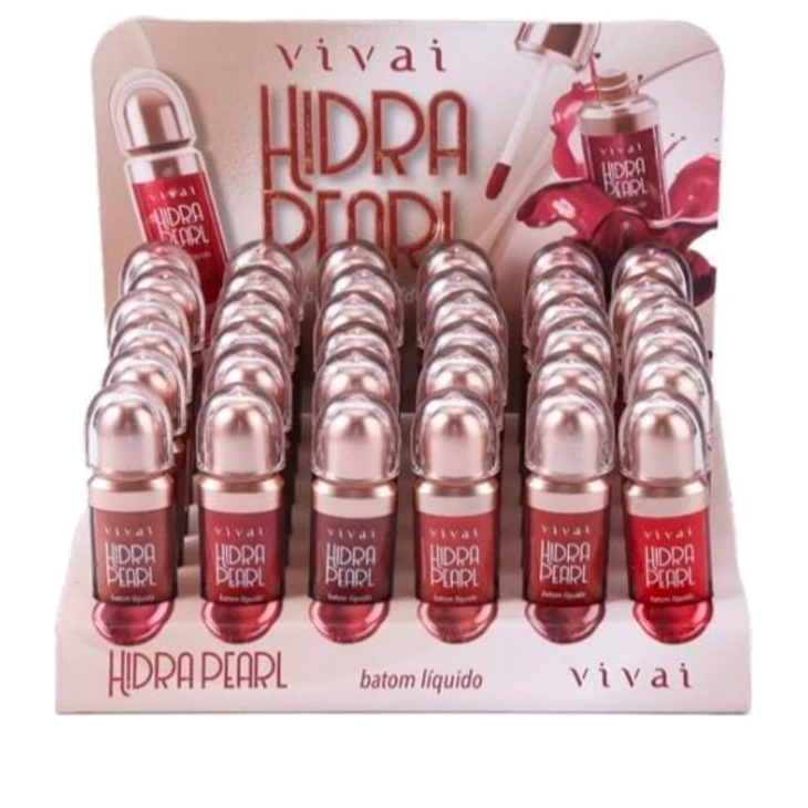 Box 36 Batom Líquido Hidra Pearl Vivai Gloss Brilho Labial