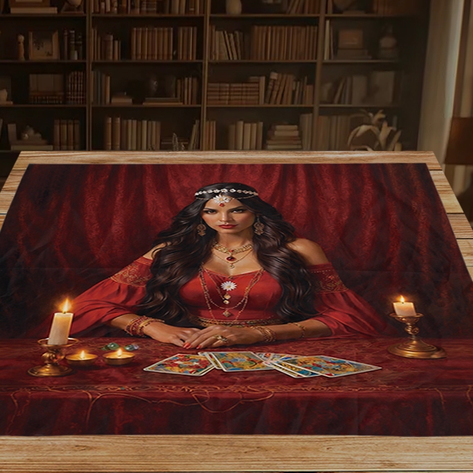 Toalha de Altar para Jogo de Tarot ou Altar 0,75x0,75 cm Cigana