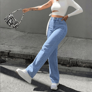 Calca Wide Leg Jeans Feminina Pantalona Barra Larga 36 ao 46 em Oferta na Shopee