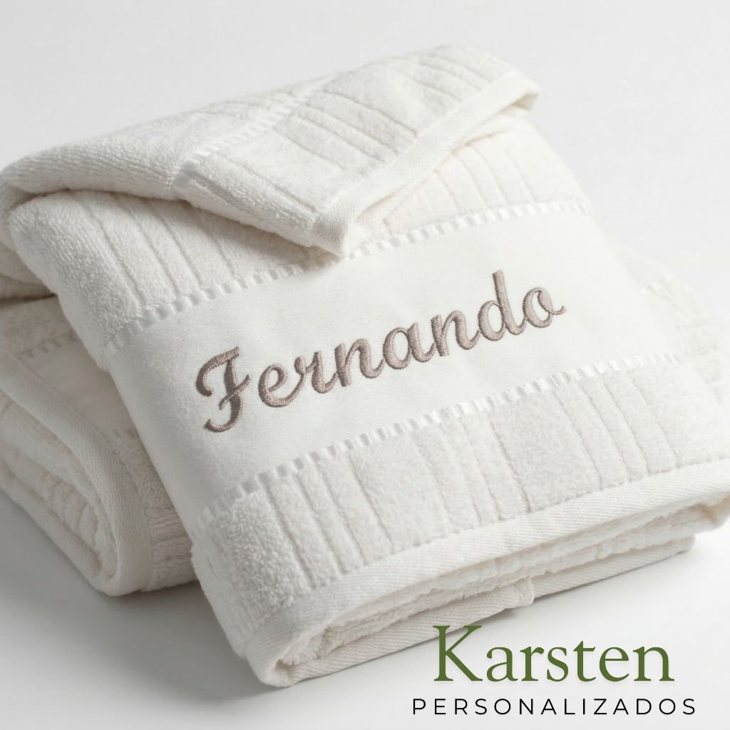 Toalha Karsten Banho Com Nome Bordado Personalizado Na Toalha Mandar Chat em Oferta na Shopee