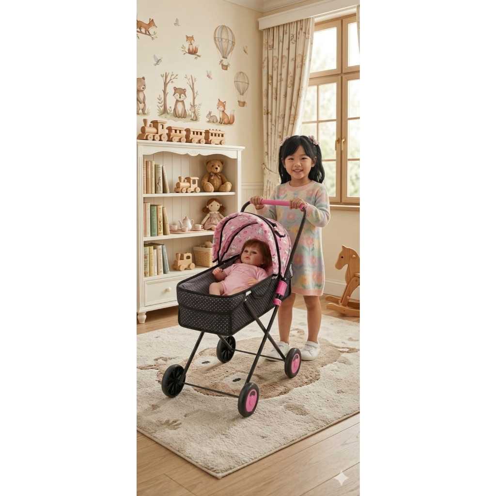 Carrinho De Boneca Reborn Berço Ninar Milano Xikiti +brinde liglig