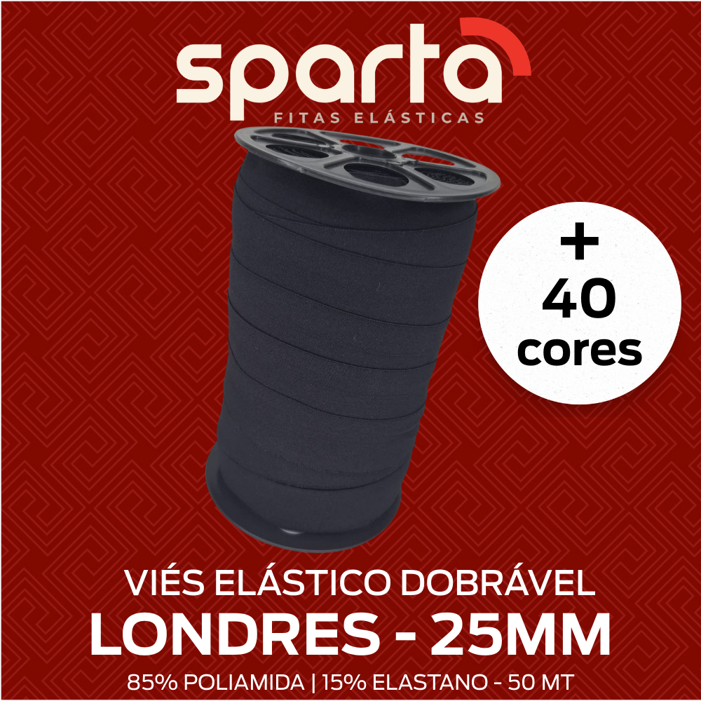 Viés Dobrável LONDRES 25mm Elástico de Poliamida com 50 metros para Lingerie em Oferta na Shopee