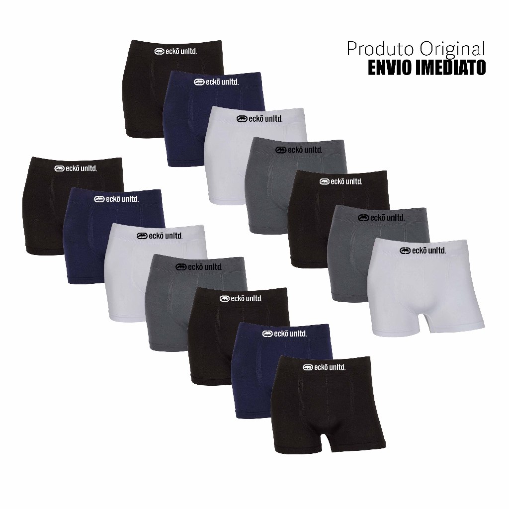Kit 7 ou 14 cuecas boxer marca Ecko Microfibra Originais