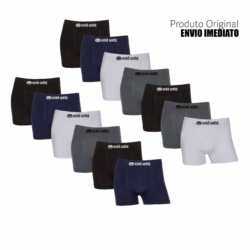 Kit 6 ou 13 cuecas boxer marca Ecko Microfibra Originais