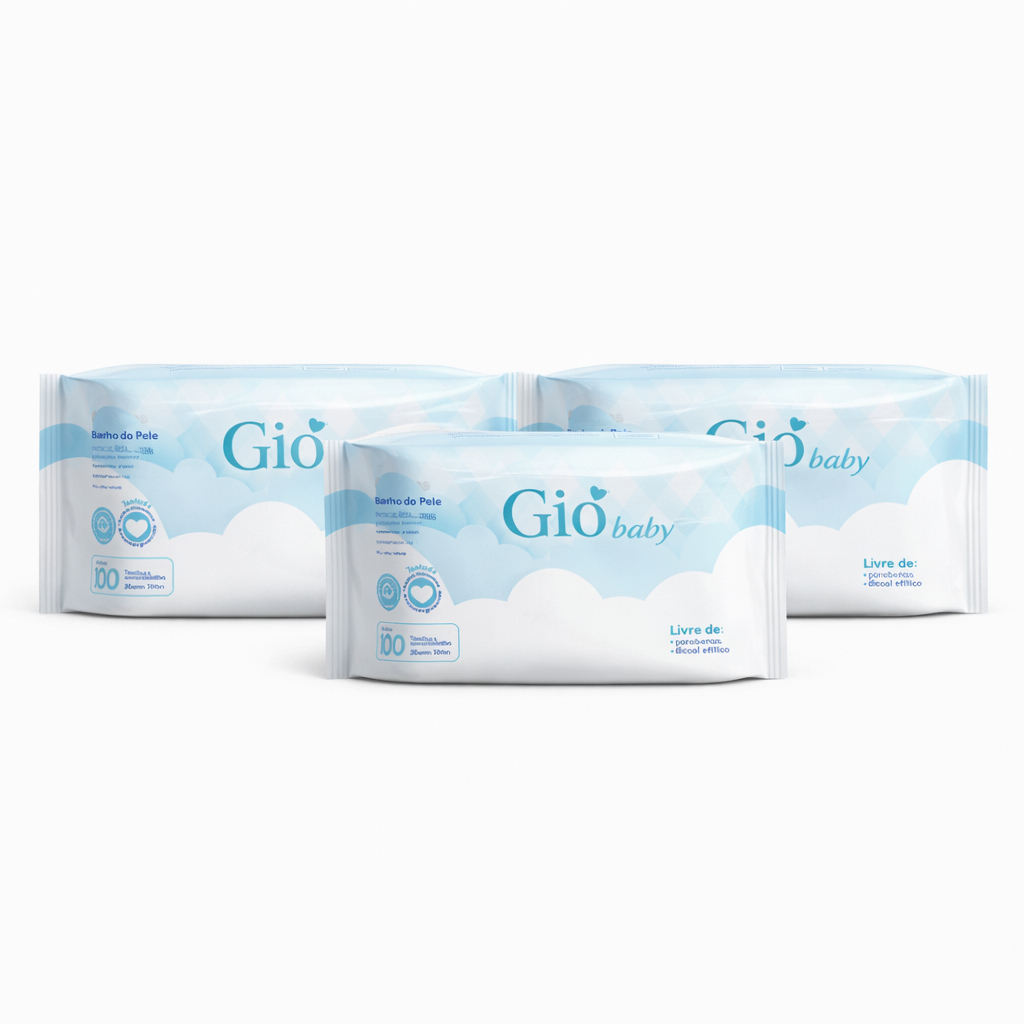 Kit 3 Toalhas Umedecidas Gió Baby 100 Folhas 98% Água em Oferta na Shopee