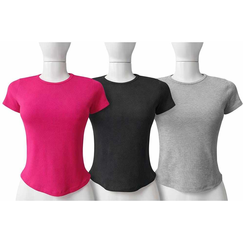 baby look canelada feminina flexivel confortavel tee
