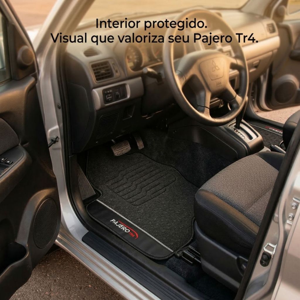 Tapete Pajero Tr4 Impermeável Tapete Tr4 Borracha 2003 a 2015 Preto Tapetes Pajero Tr4 Resistente · foto 2