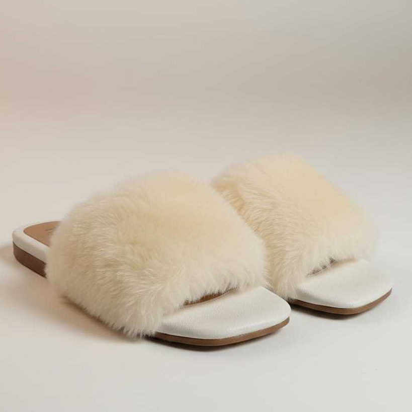 Pantufa Rasteirinha Pelúcia Luxo, Bico aberto, Rasteira com Pelinho Feminina - Chinelo de Quarto,  Do 34 ao 40 em Oferta na Shopee